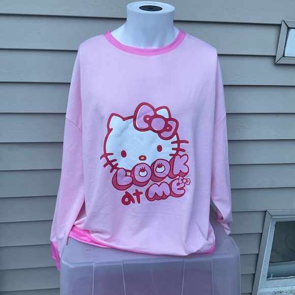 Hello kitty x SHEIN CROP-TOP Pullover new xl womens pink - Picture 1 of 8